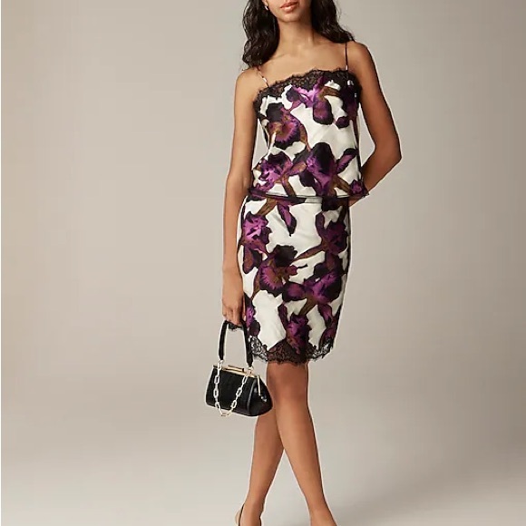 NWT J.Crew Lace-trim camisole top in iris floral (size M) - Picture 8 of 8